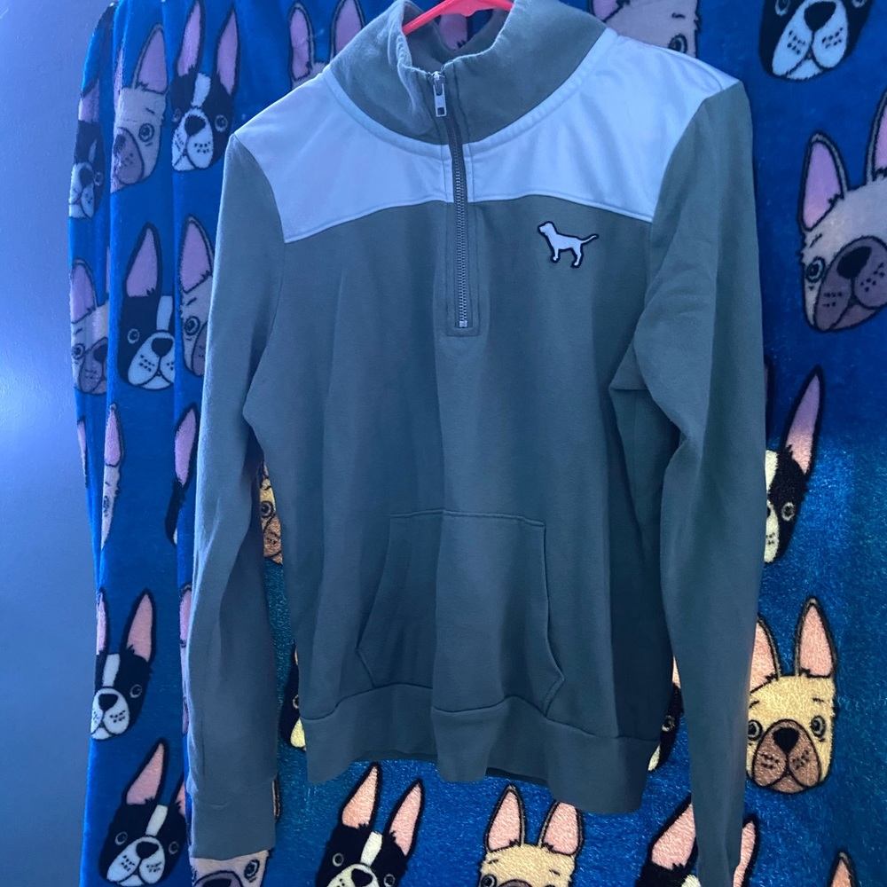 green love pink quarterzip